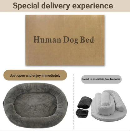 Dual Comfort Human-Pet Bed in Light Gray