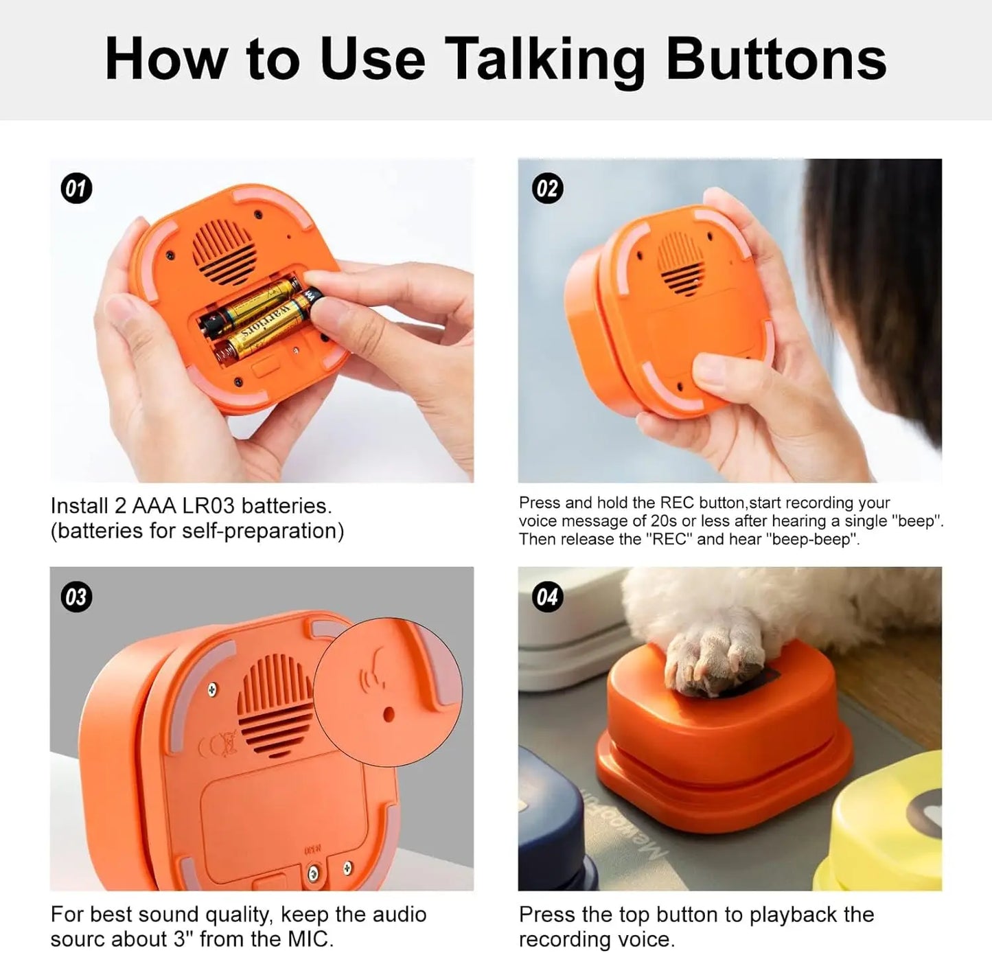 Unlock Your Dog’s Voice – Recordable Talking Buttons with Non-Slip Mat