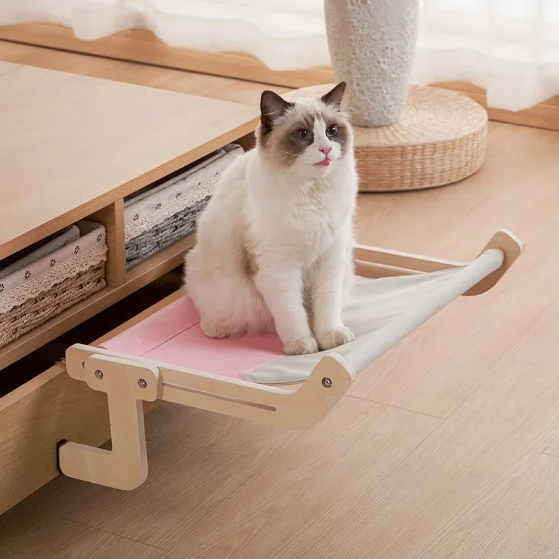 Luxury Wooden Cat Hammock – A Cozy Retreat for Your Feline Friend