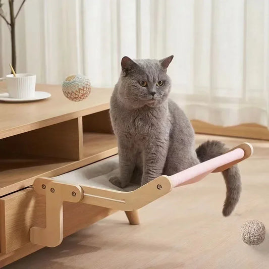 Luxury Wooden Cat Hammock – A Cozy Retreat for Your Feline Friend