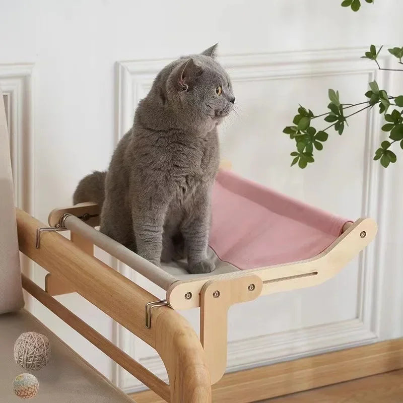 Luxury Wooden Cat Hammock – A Cozy Retreat for Your Feline Friend