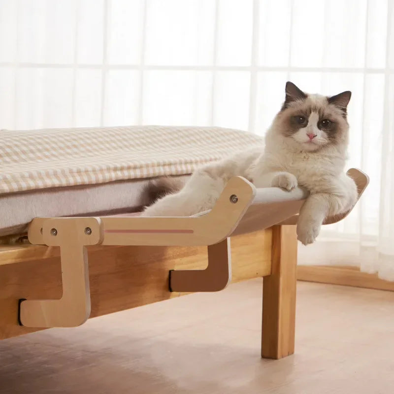 Luxury Wooden Cat Hammock – A Cozy Retreat for Your Feline Friend